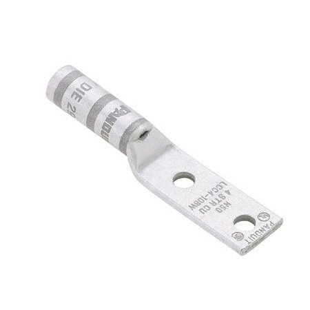 Panduit 2H FLEX LUG LONG BRL, #4 AWG 3/8" STUD .75" CTR, INSP WIND GRAY ROHS LCCX4-38B-L